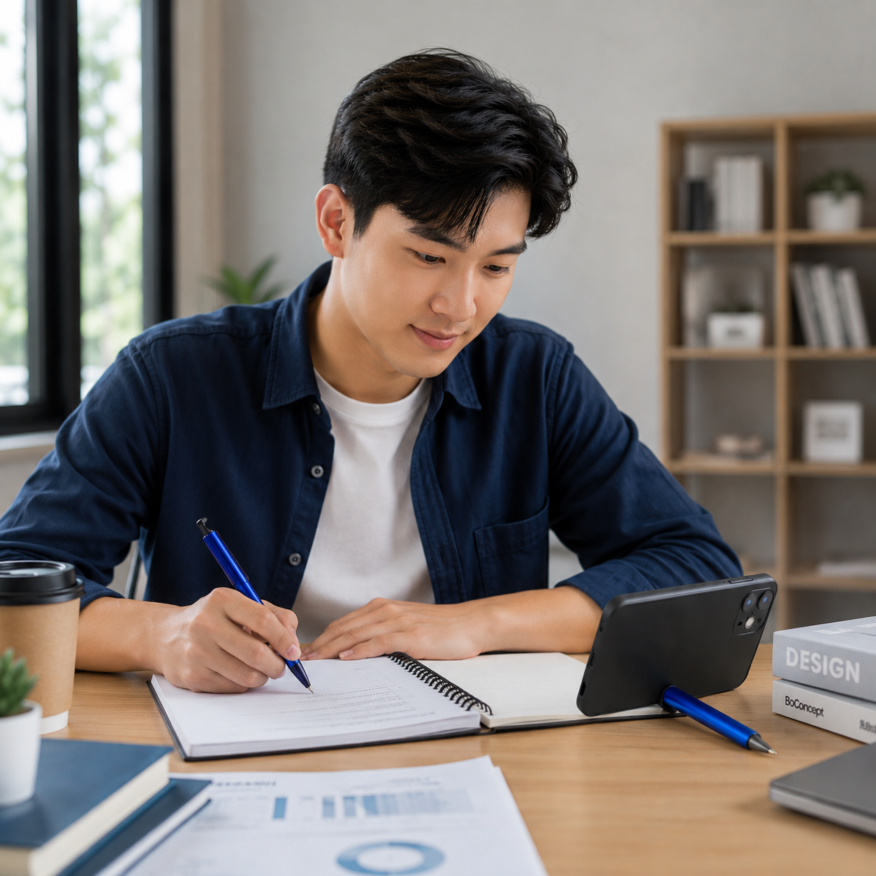 TIEGA Ball Pen with Smartphone Stand