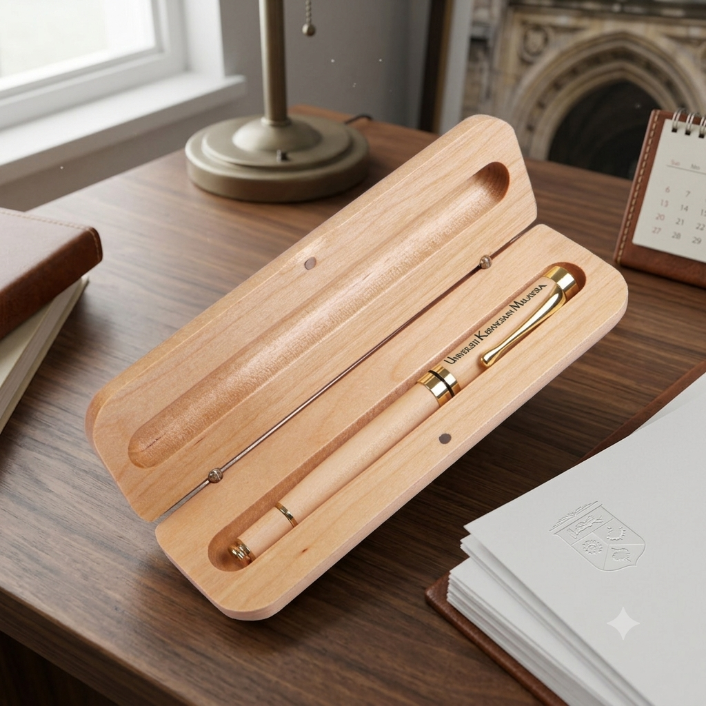 SET Wooden Roller Pen + Wooden Box