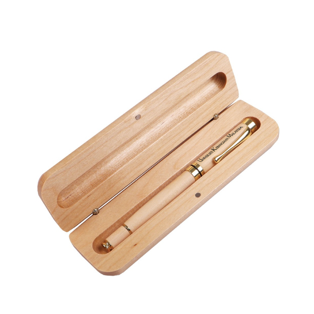 SET Wooden Roller Pen + Wooden Box
