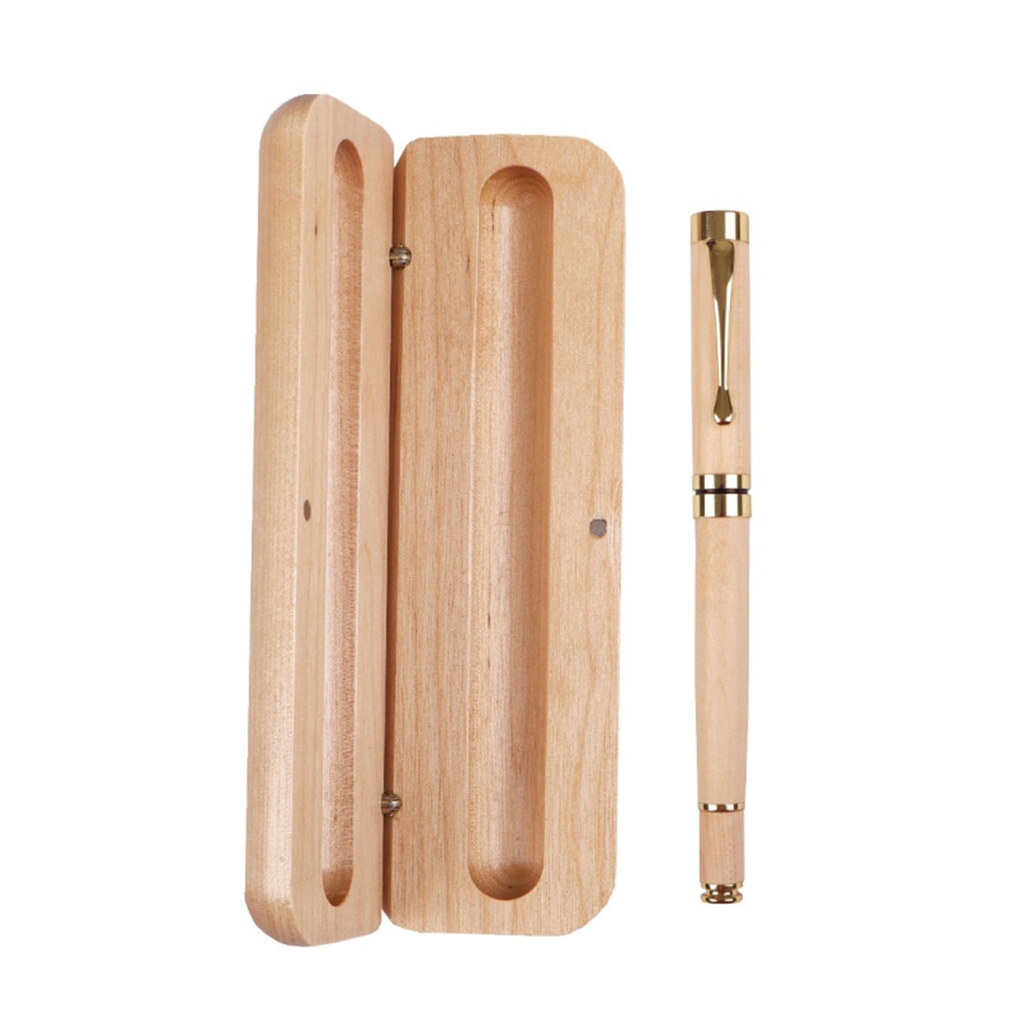 SET Wooden Roller Pen + Wooden Box